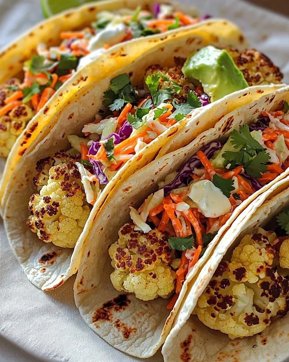 9 Amazing Roasted Cauliflower Tacos with Slaw