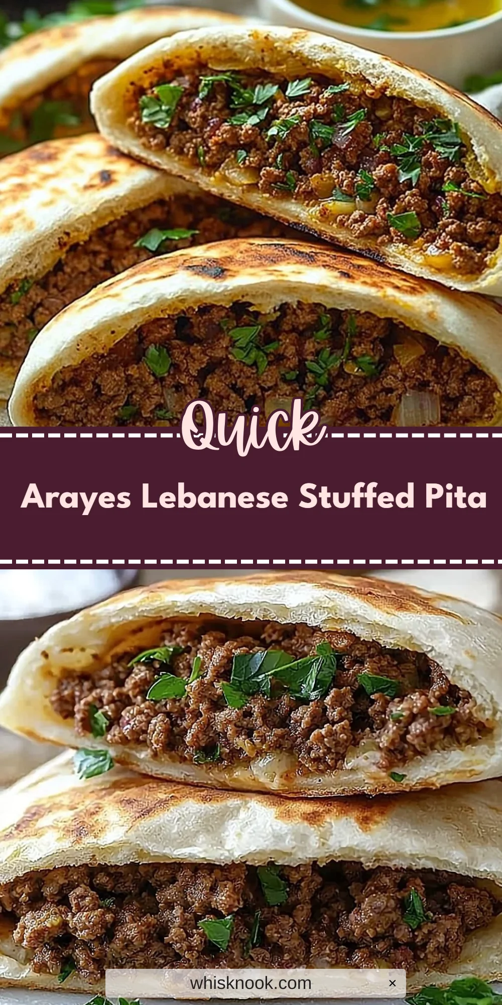 Arayes Lebanese Stuffed Pita