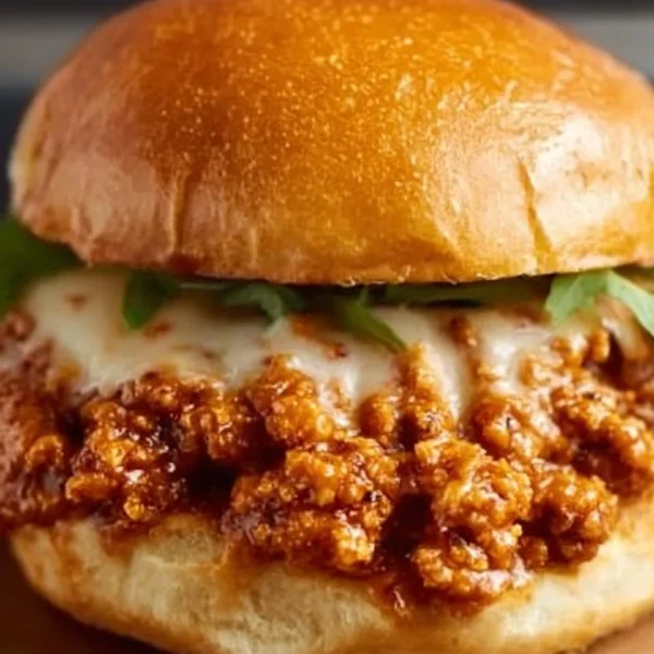 Delicious Cajun Chicken Sloppy Joes served on a plate with toppings