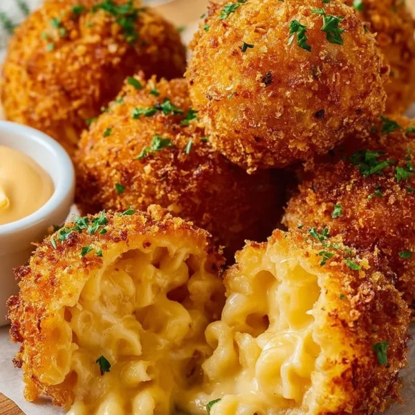 Air fryer fried macaroni and cheese balls from Cheesecake Factory