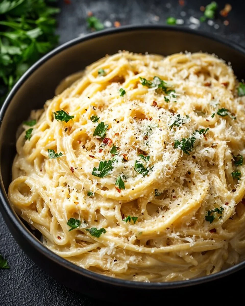 Cheesy Garlic Parmesan Spaghetti