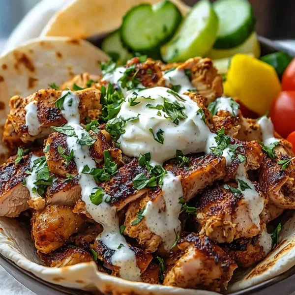 Delicious Chicken Shawarma served with creamy garlic sauce