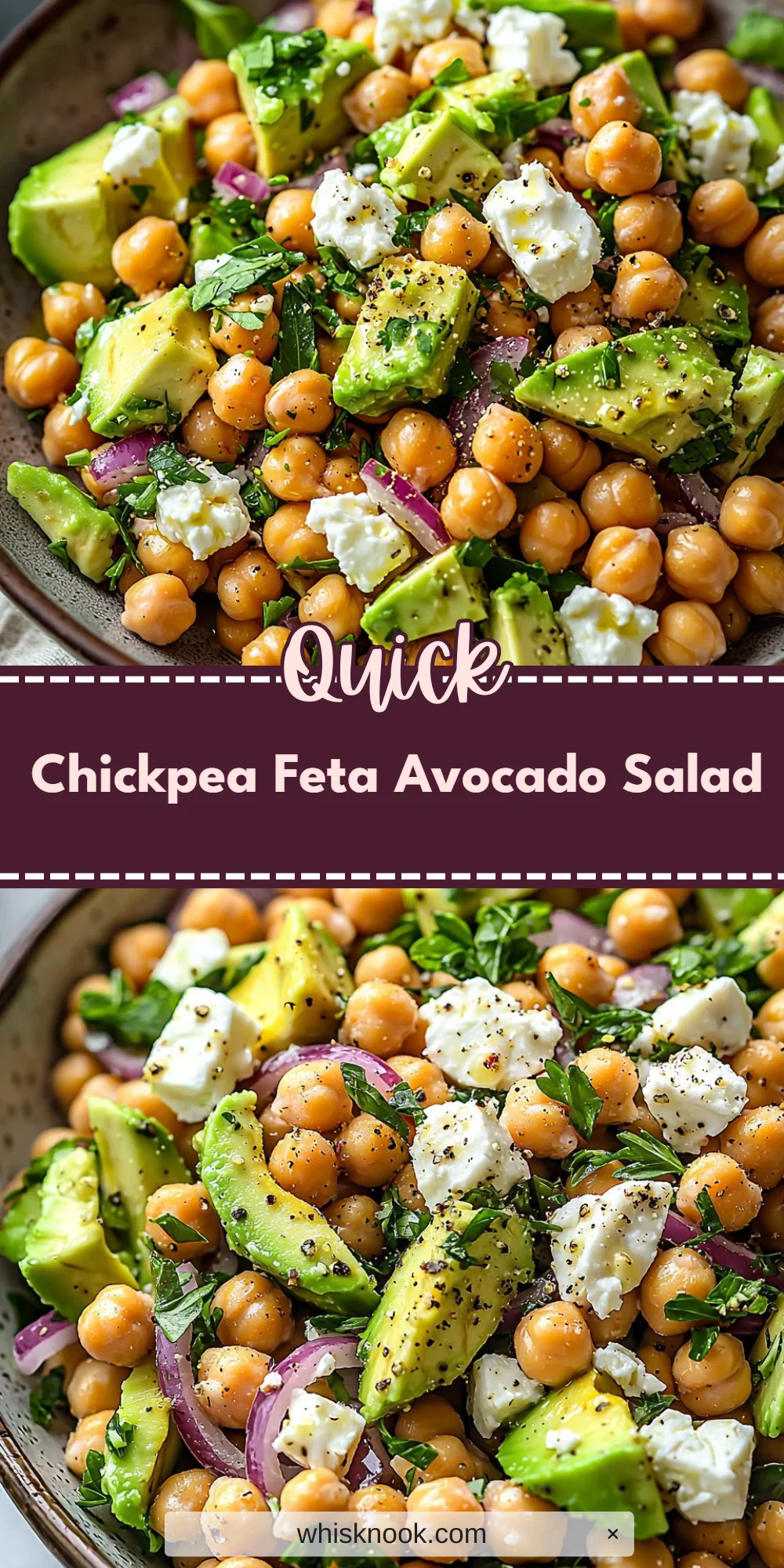 Chickpea Feta Avocado Salad