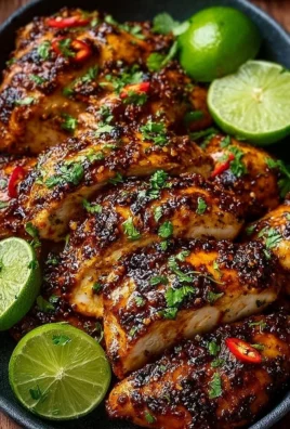 Grilled Chili Lime Chicken garnished with fresh cilantro and lime wedges