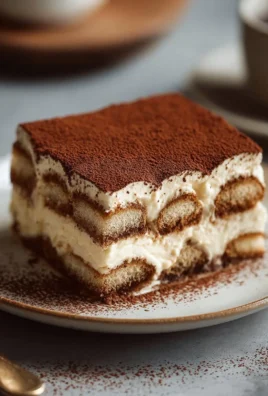 Classic Tiramisu dessert with coffee, mascarpone, and cocoa powder layers.