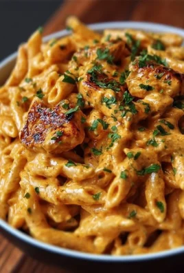 Creamy Cowboy Butter Chicken Pasta garnished with fresh herbs
