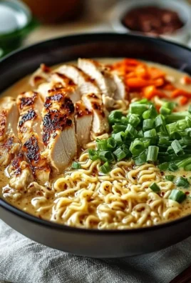 Creamy Garlic Chicken Ramen served in a bowl with fresh herbs and toppings