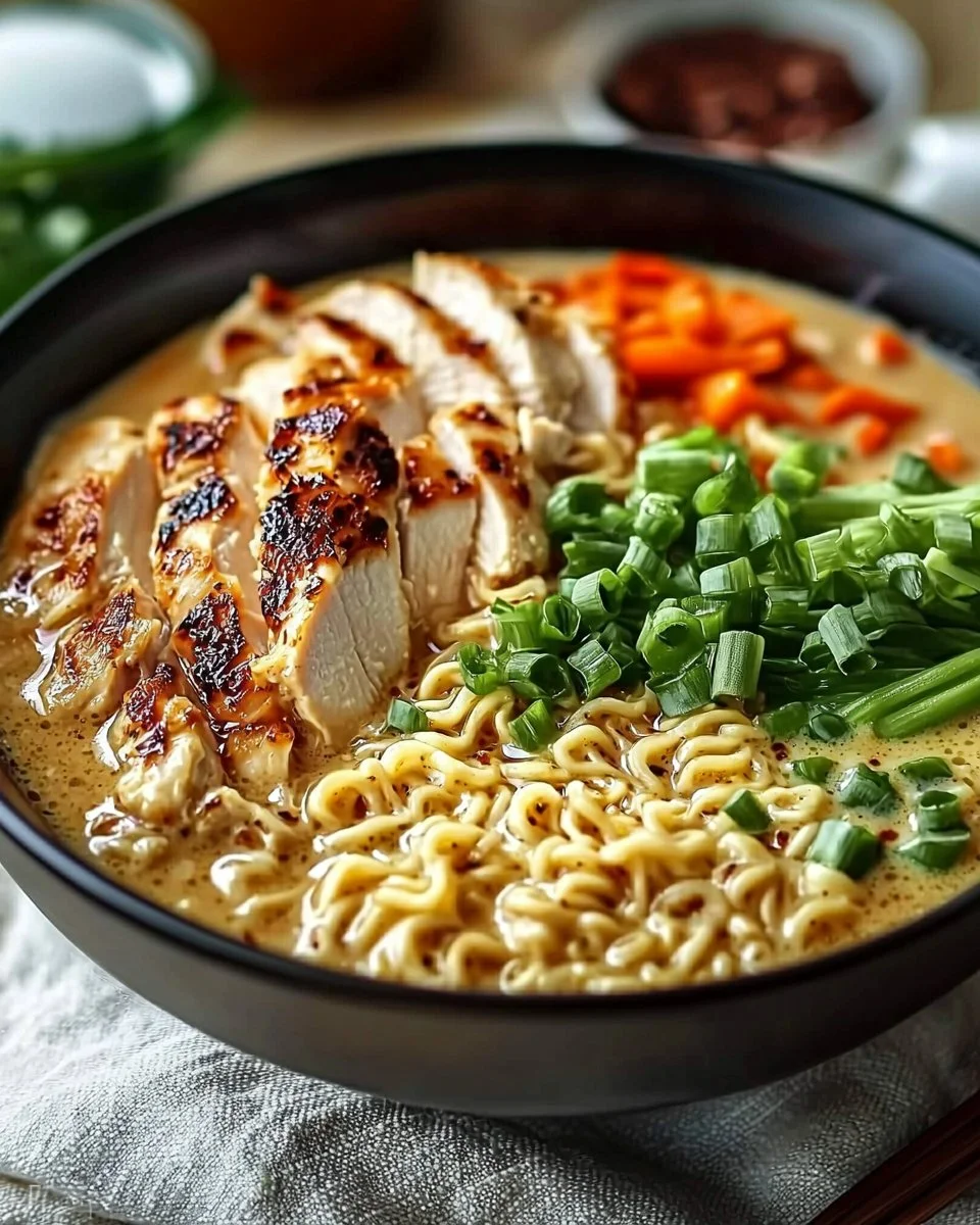 Creamy Garlic Chicken Ramen