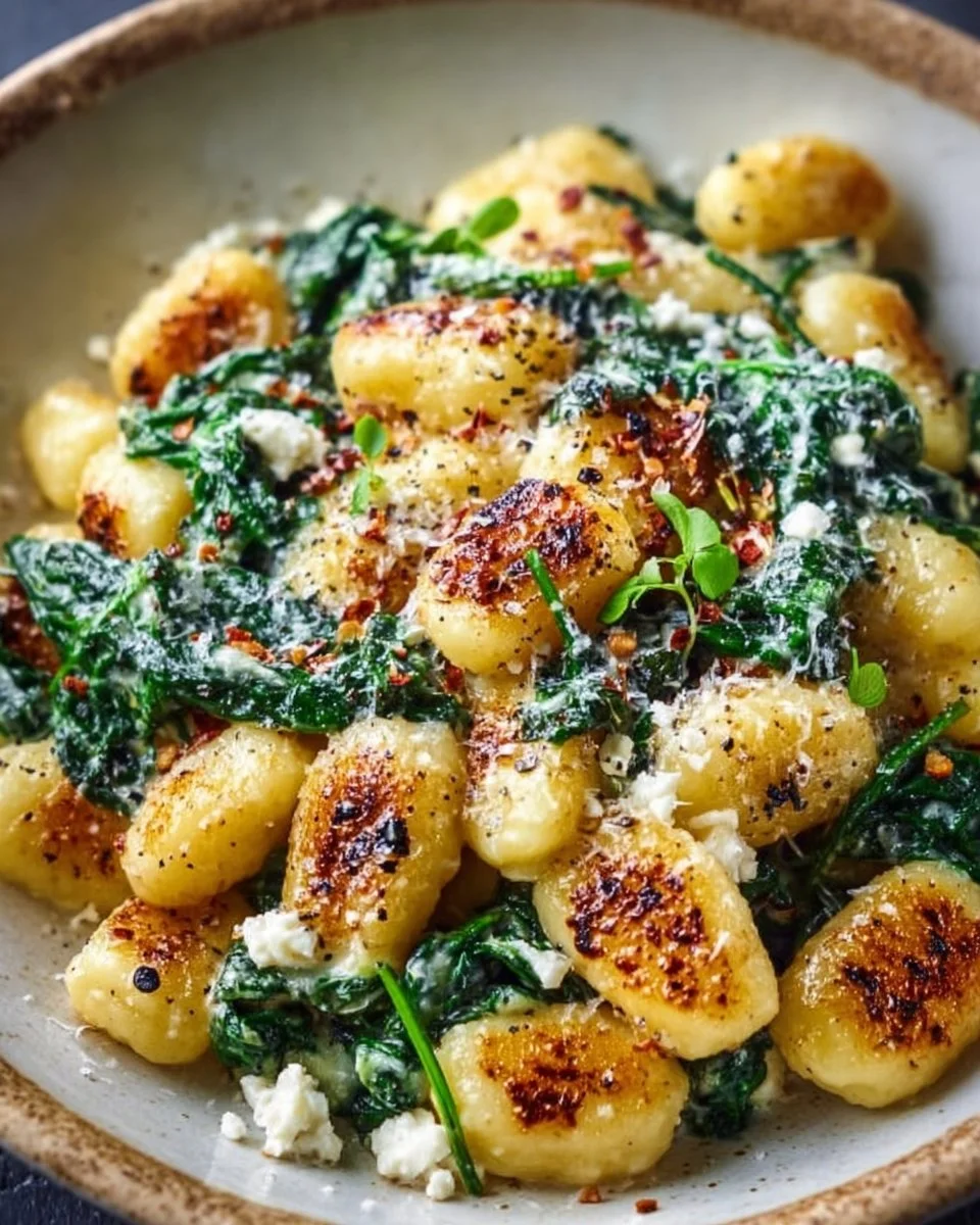 Creamy Gnocchi with Spinach and Feta