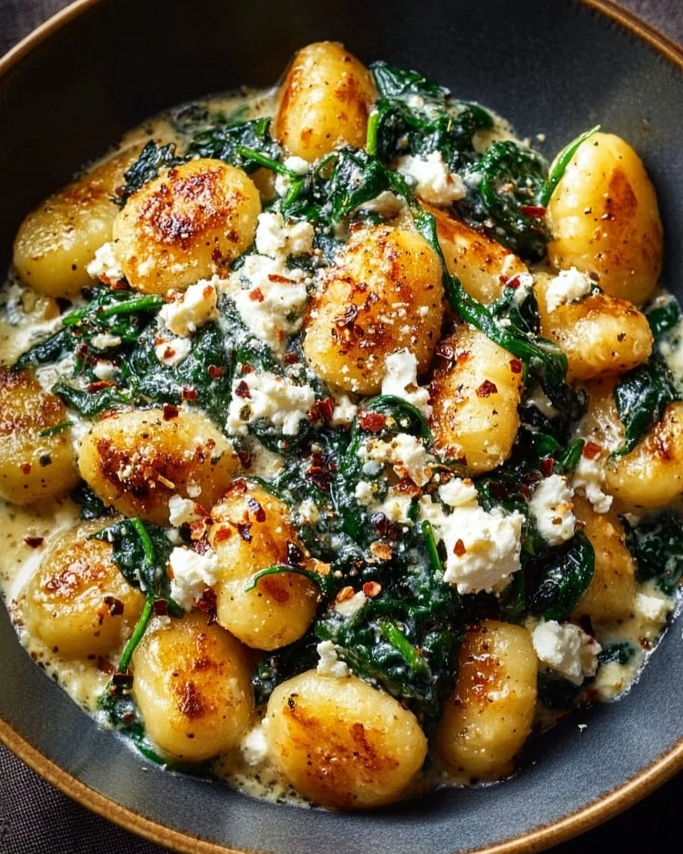 Creamy Gnocchi with Spinach and Feta