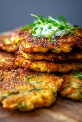 Delicious crispy vegetable fritters served with dipping sauce.