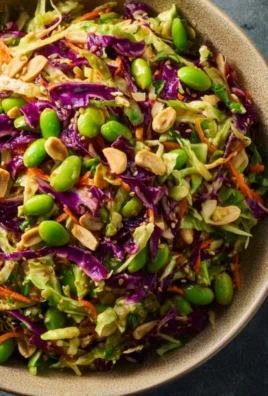 Crunchy cabbage and edamame salad with sesame ginger dressing