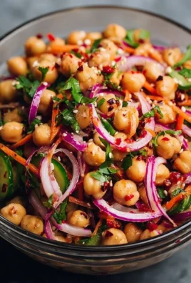 Crunchy Thai Chickpea Salad with fresh vegetables and herbs