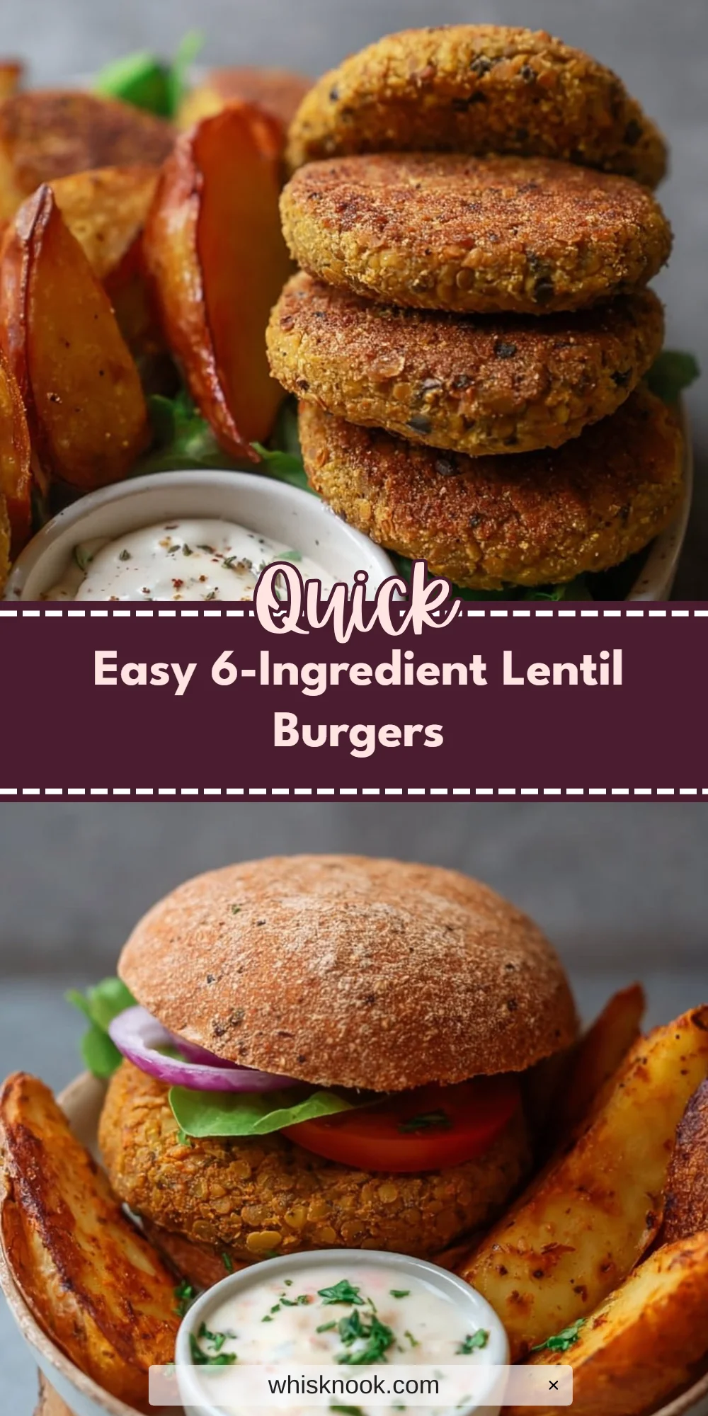 Easy 6-Ingredient Lentil Burgers