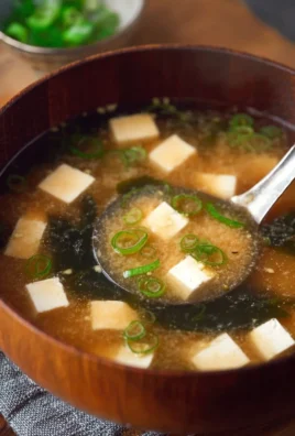 Bowl of easy gluten-free miso soup garnished with green onions