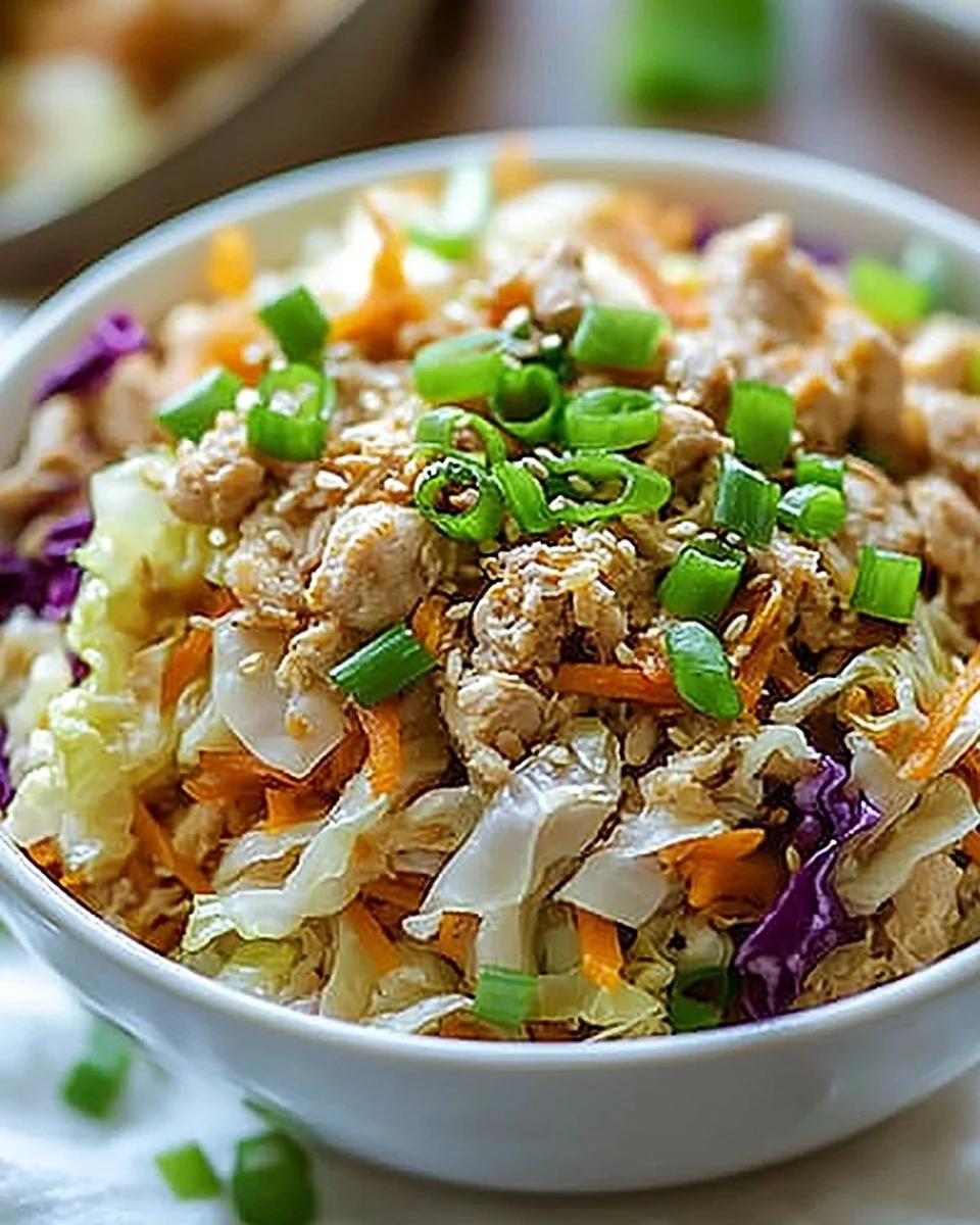 Egg Roll Bowls with Chicken and Cabbage
