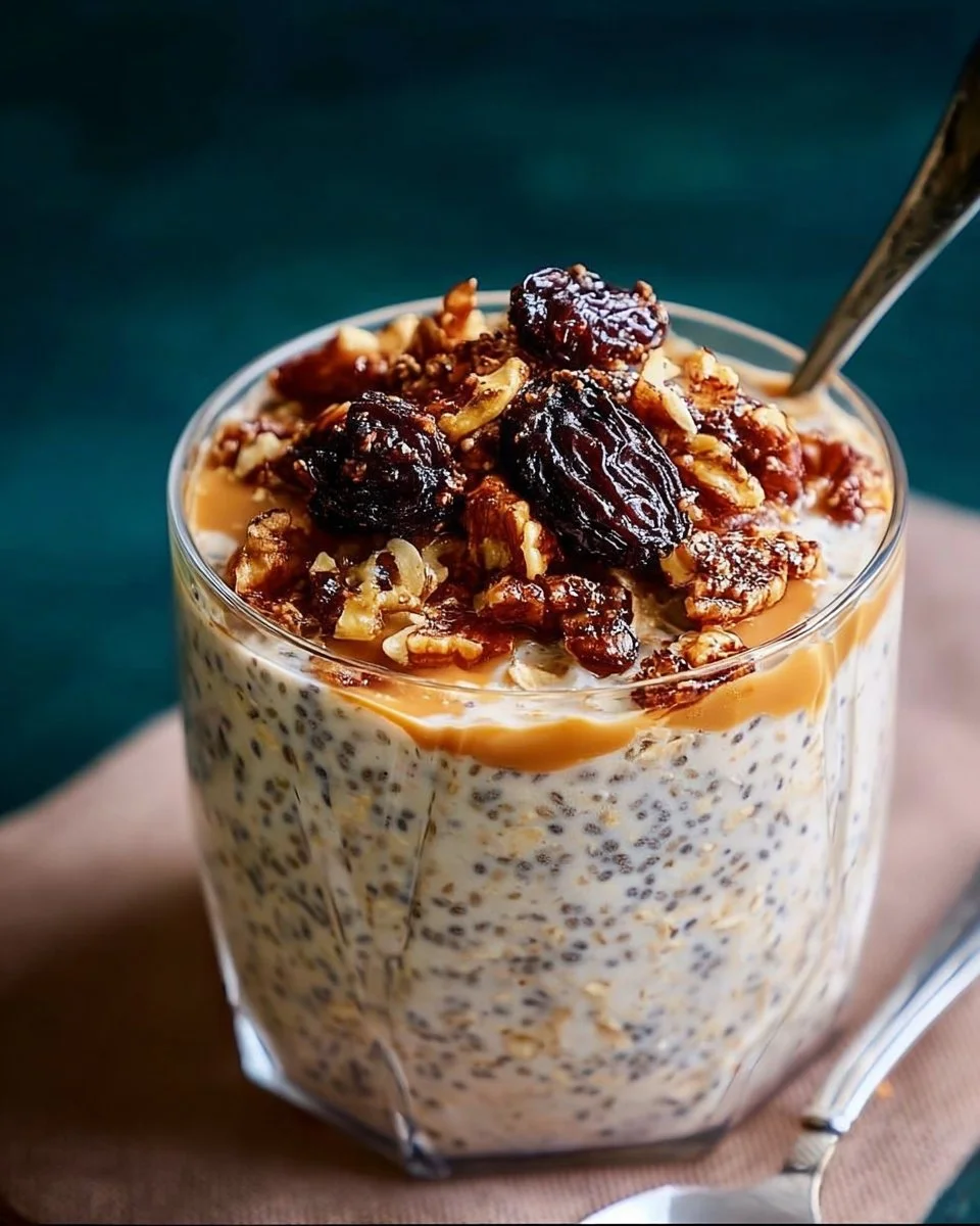 Filling Date Overnight Oats with Chia Seeds
