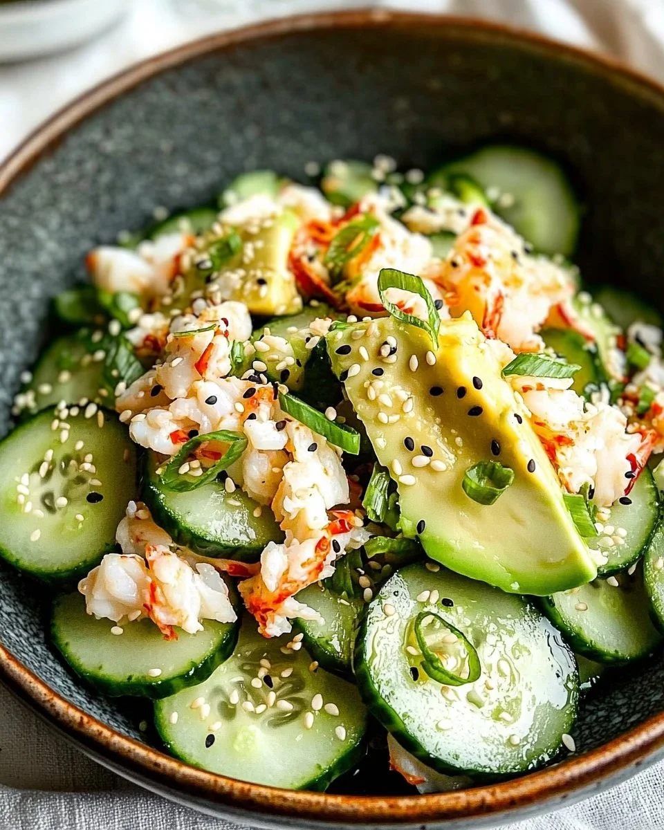 Flavorful California Roll Cucumber Salad