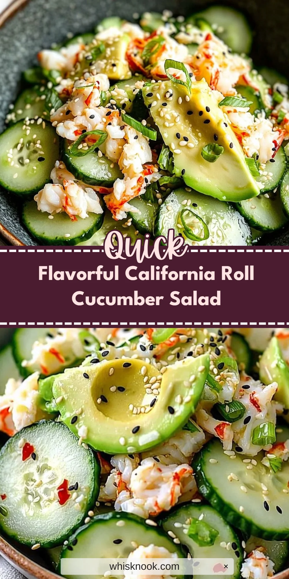 Flavorful California Roll Cucumber Salad