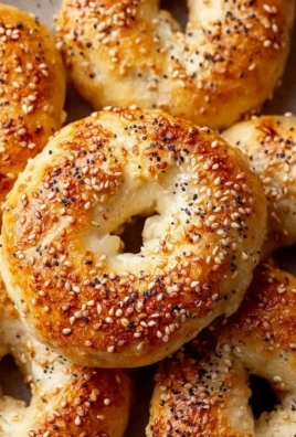 Freshly baked Greek Yogurt Bagels on a wooden table