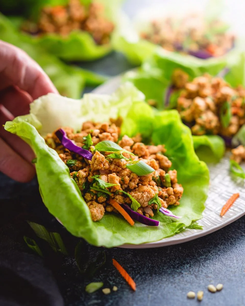 Low Carb Thai Chicken Lettuce Wraps
