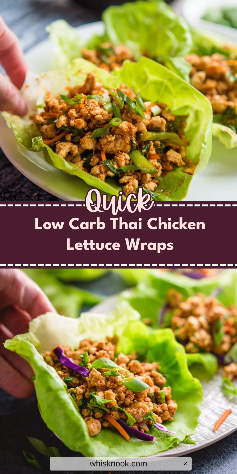 Low Carb Thai Chicken Lettuce Wraps