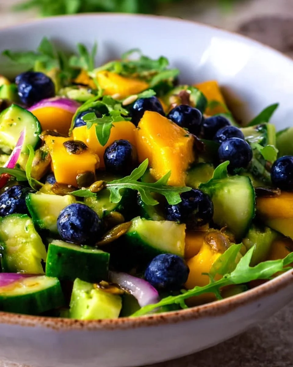 Mango Cucumber Salad with Blueberry and Avocado