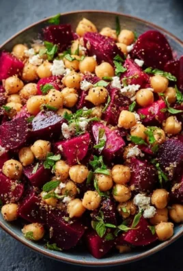 Mediterranean Chickpea and Beet Salad with fresh vegetables