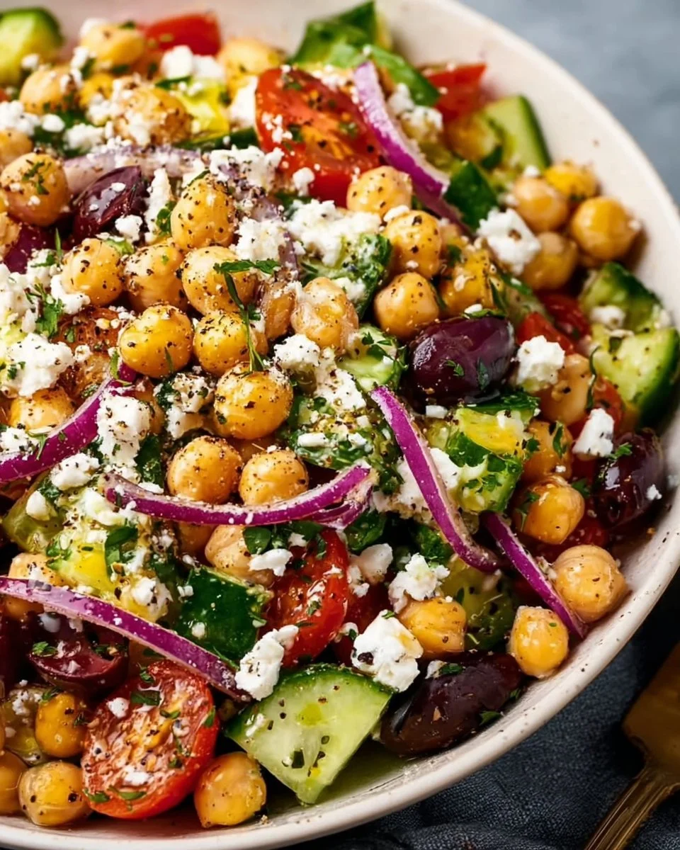 Mediterranean Chickpea Feta Salad