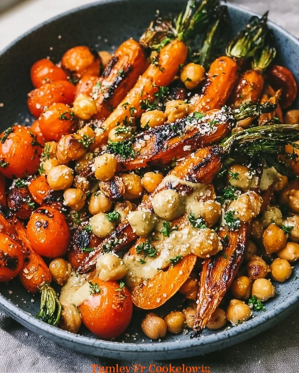 One-Pan Roasted Carrot and Chickpea Bowl