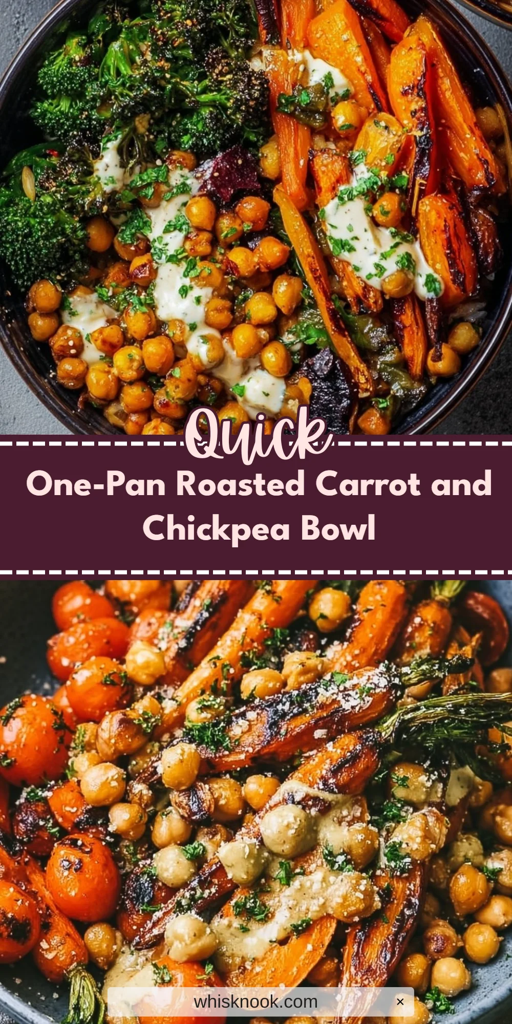 One-Pan Roasted Carrot and Chickpea Bowl