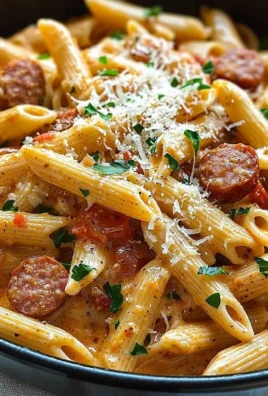 One-Pot Creamy Spicy Cajun Sausage Pasta dish served in a bowl
