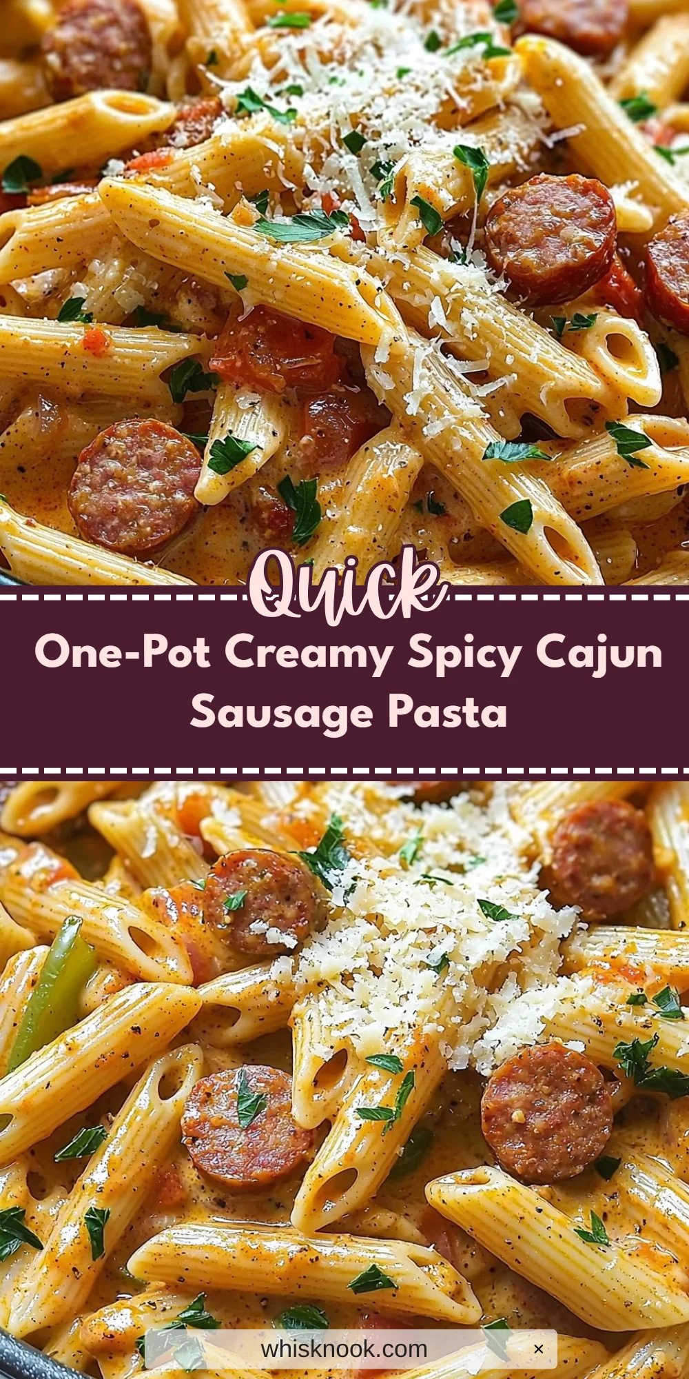 One-Pot Creamy Spicy Cajun Sausage Pasta