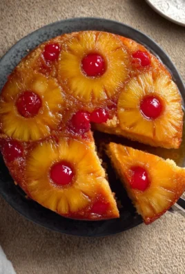 Delicious Pineapple Upside-Down Cake with caramelized pineapple topping