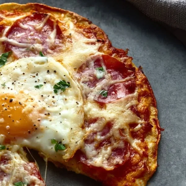 Delicious Pizza Eggs served on a plate with fresh toppings.
