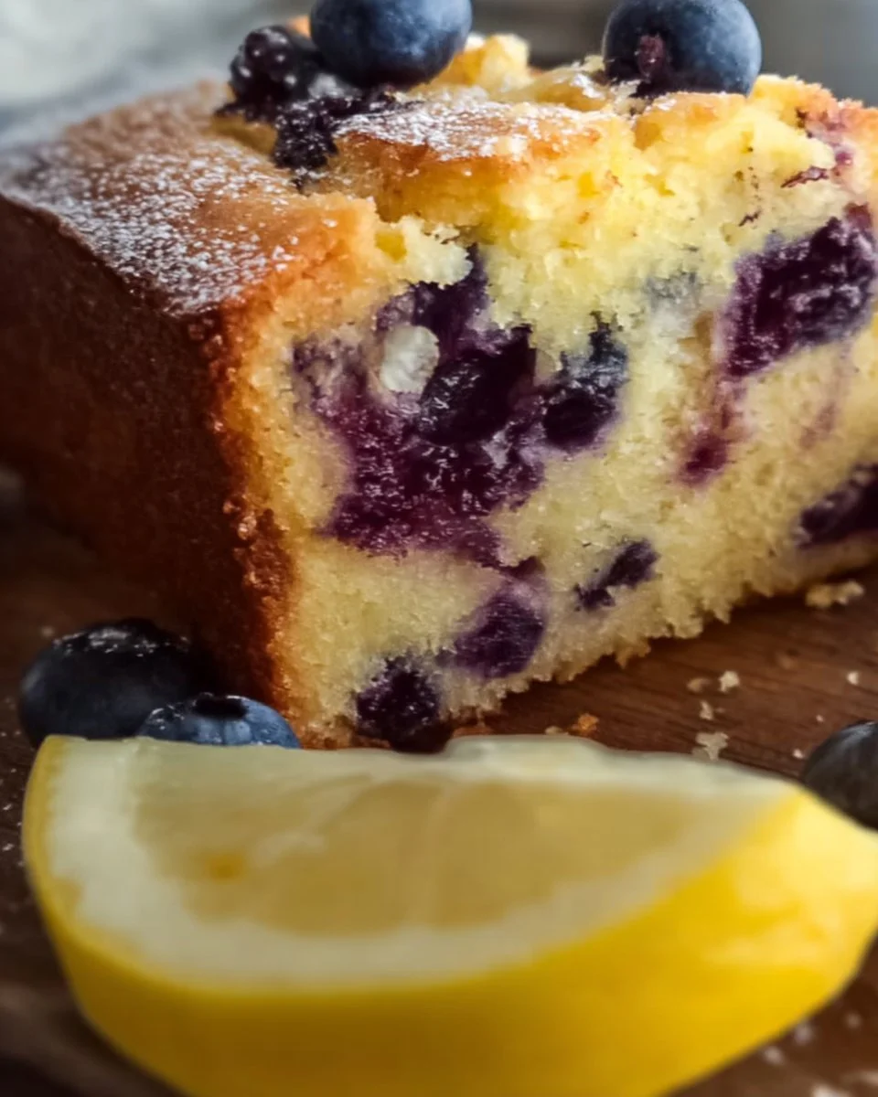 Soft and Moist Lemon Blueberry Yogurt Cake