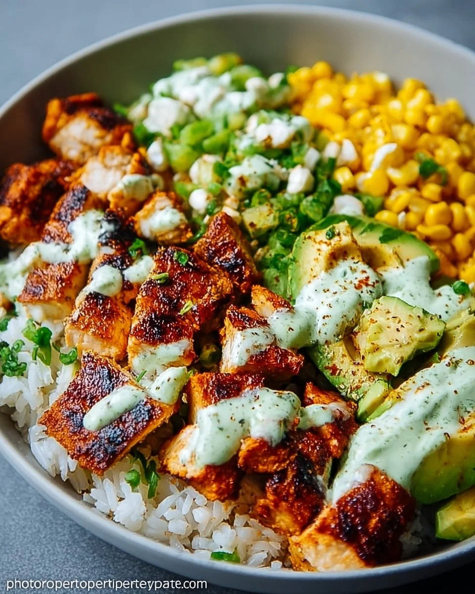 Street Corn Chicken Rice Bowl