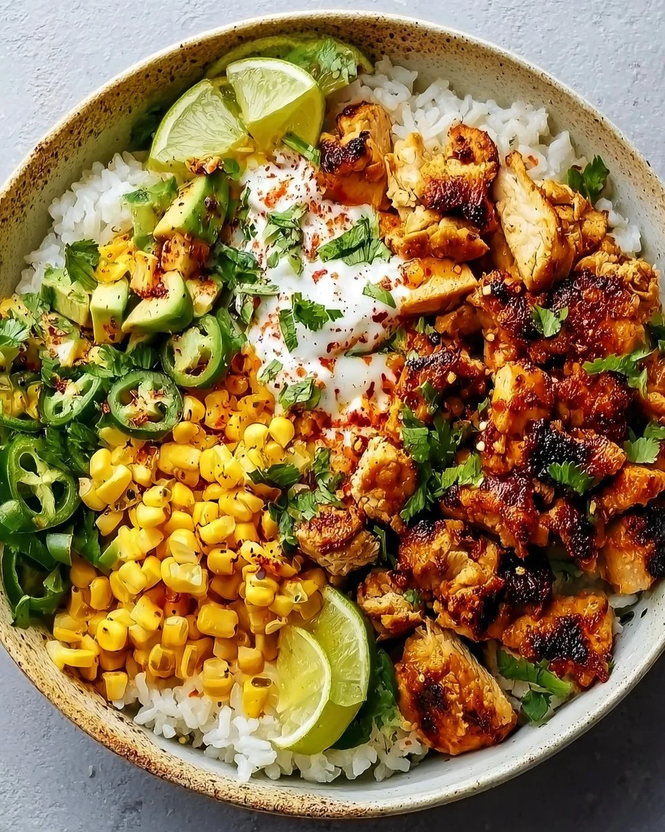 Street Corn Chicken Rice Bowl