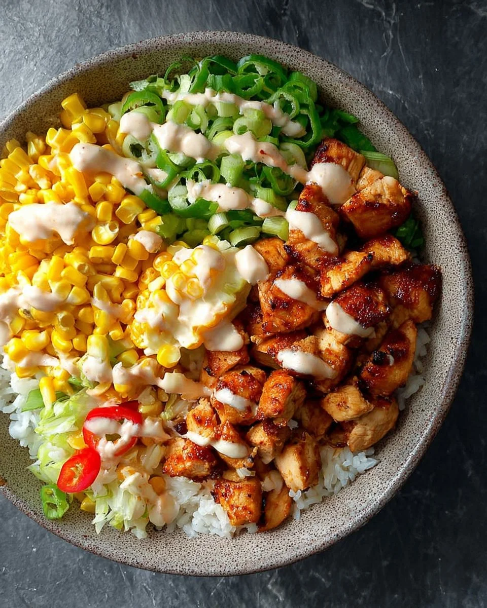 Street Corn Chicken Rice Bowls