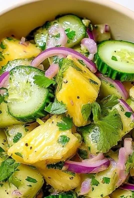 Sweet Pineapple Cucumber Salad with fresh ingredients in a bowl