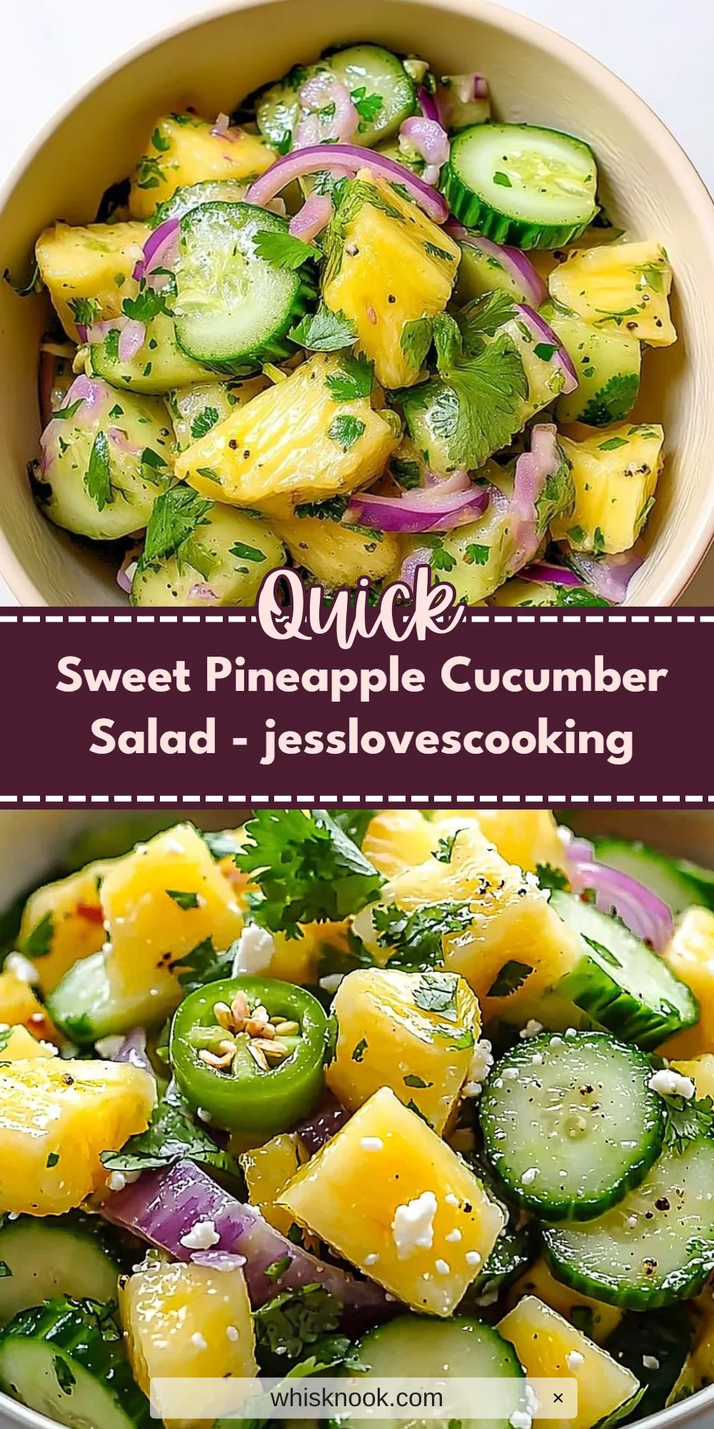 Sweet Pineapple Cucumber Salad - jesslovescooking