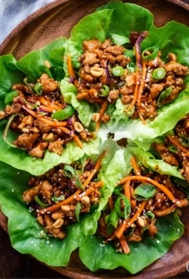Delicious Thai Chicken Lettuce Wraps served on a plate