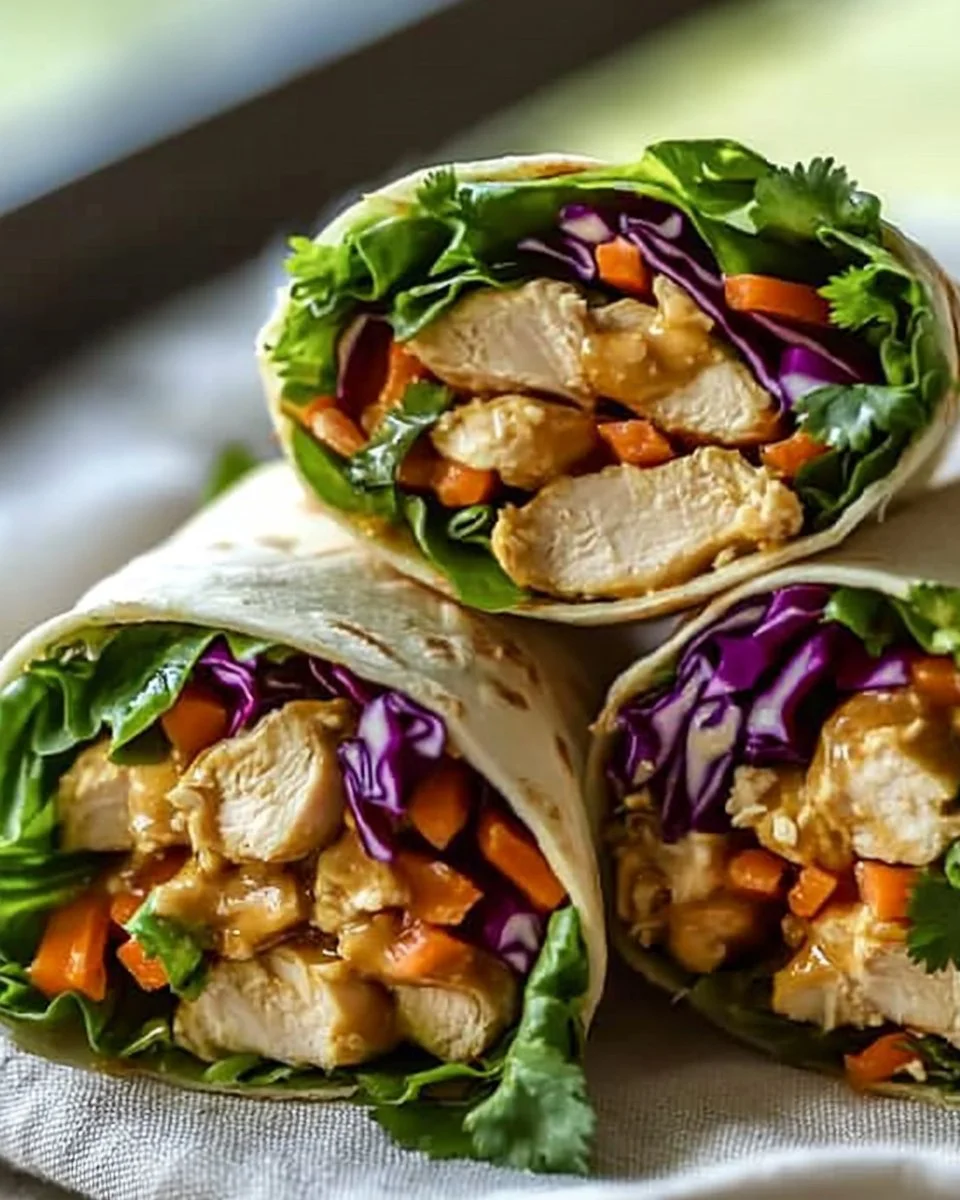 Thai Peanut Chicken Wraps