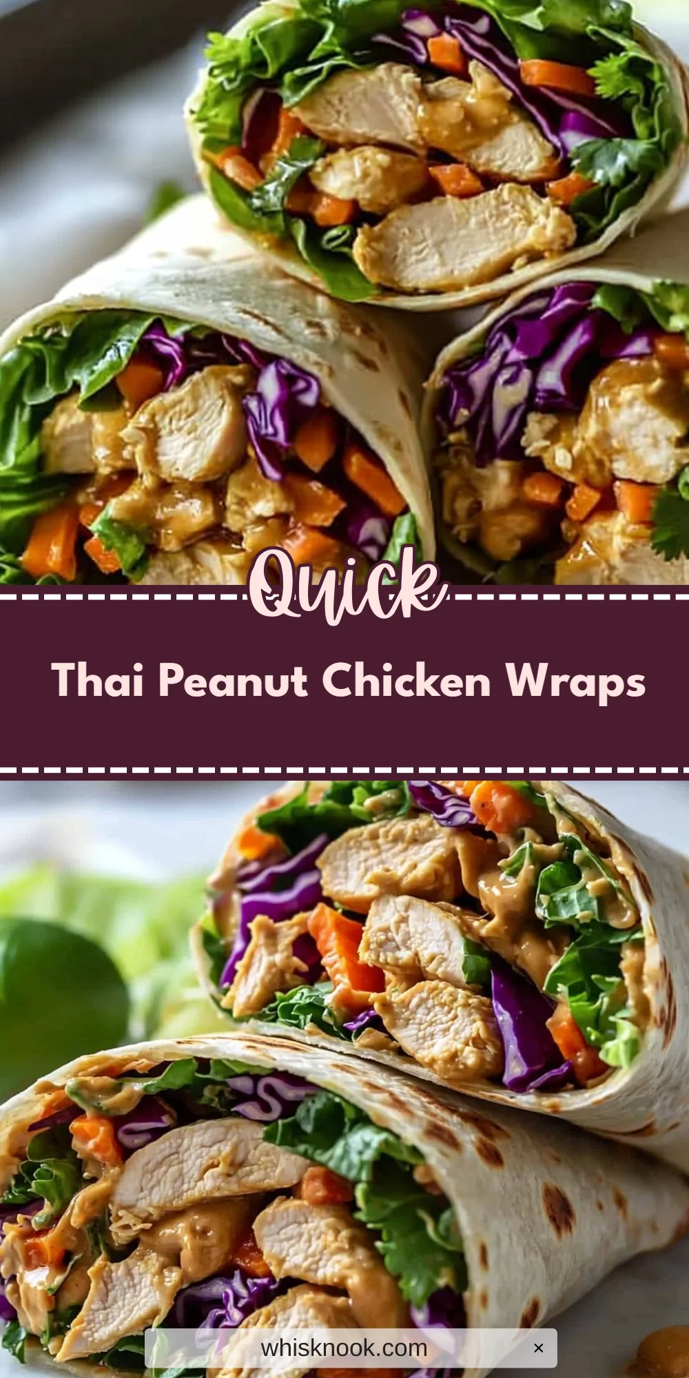 Thai Peanut Chicken Wraps