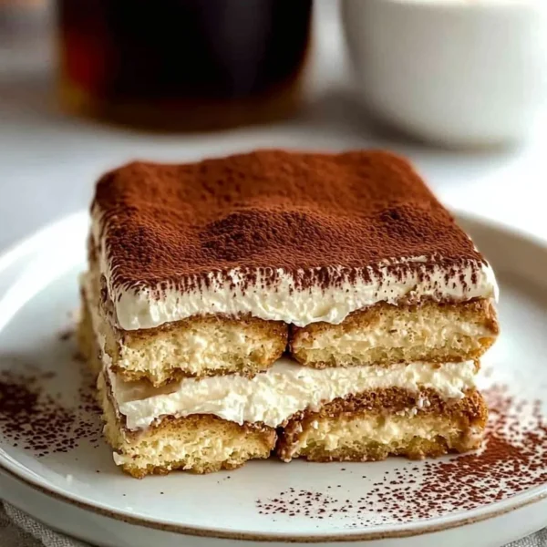 Delicious homemade tiramisu dessert with layers of coffee-soaked ladyfingers and mascarpone cheese