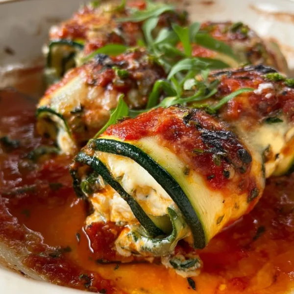 Delicious homemade Zucchini Rollatini with cheese and herbs