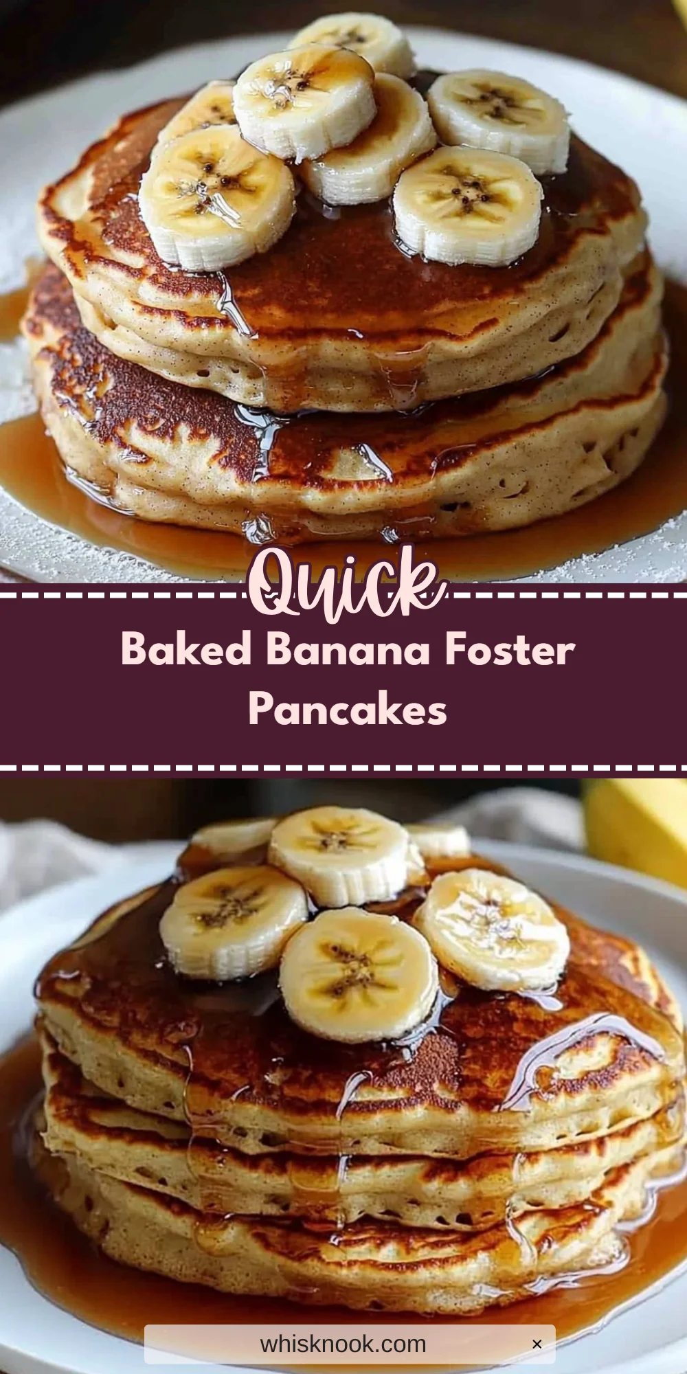 Baked Banana Foster Pancakes