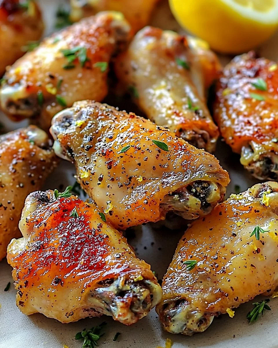 Baked Lemon Garlic Chicken Wings
