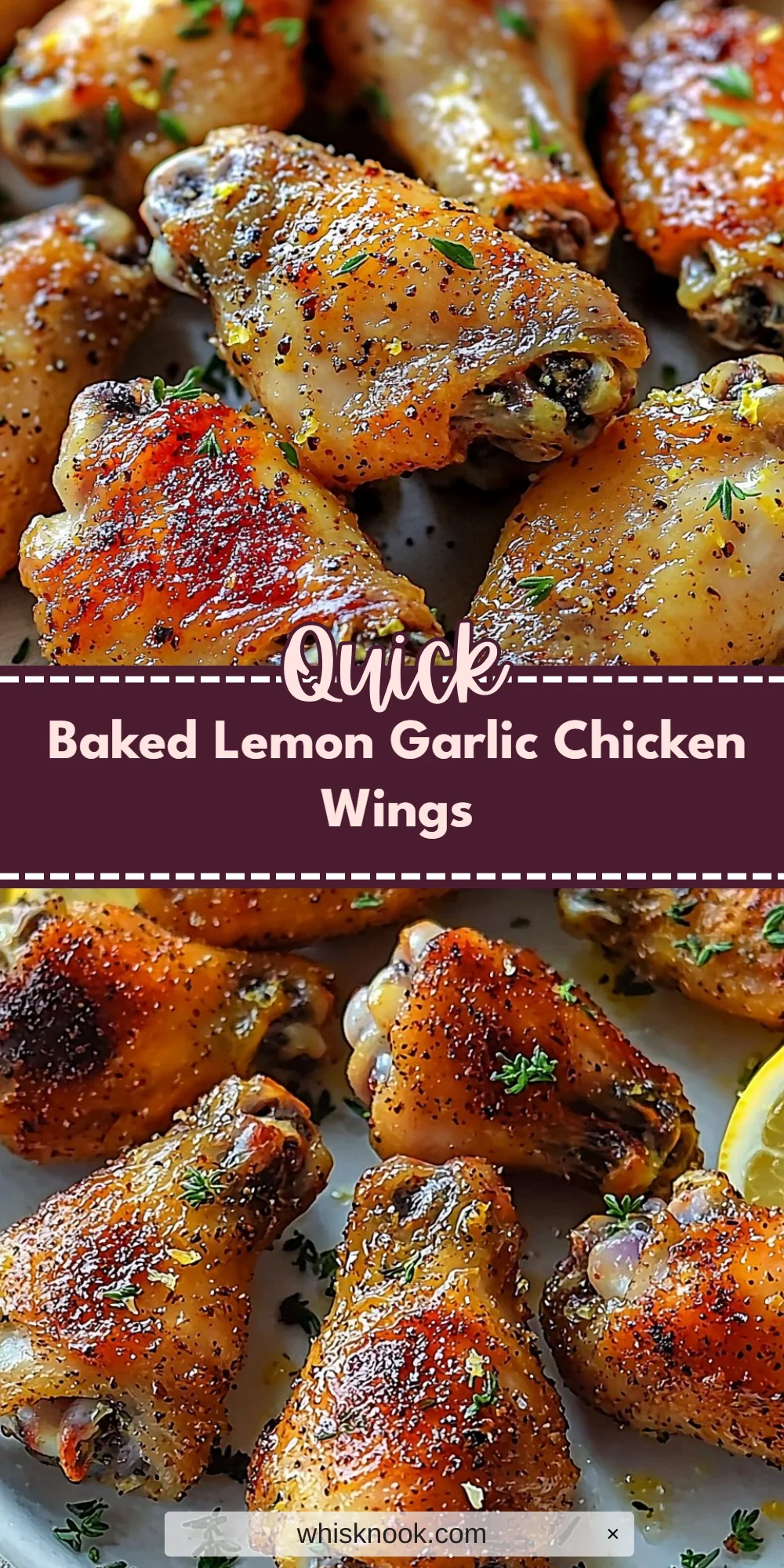 Baked Lemon Garlic Chicken Wings