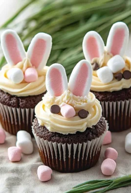 Decorative Bunny Cupcakes with pastel frosting for Easter celebrations.